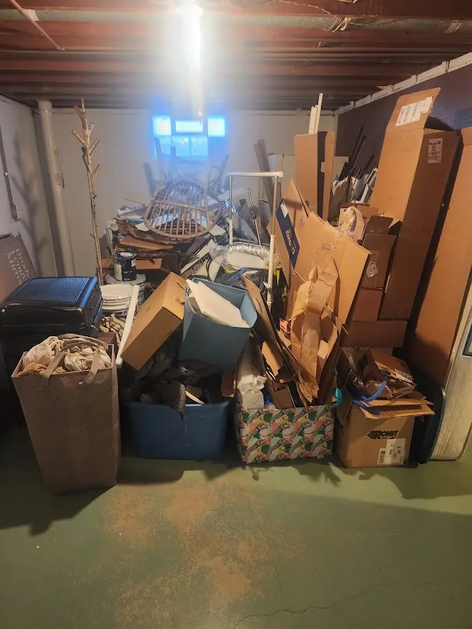 Roll-off dumpster container at job site for 6 Yard Dumpster Rental in Rockford